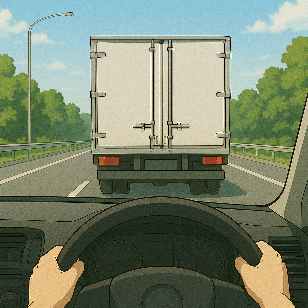 後ろが見えないトラックへの煽り運転は絶対NG！バックモニター常時確認の真実とは